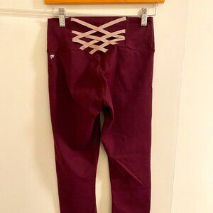 Fabletics Powerhold Maroon 7/8 Leggings - Women's S - EUC